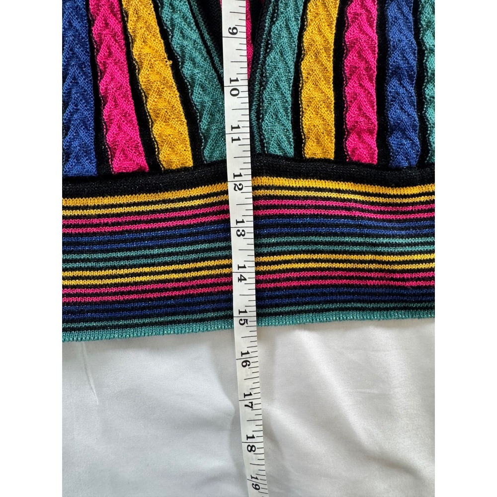 FARM Rio Multicolor Striped Knit Cropped Vest Top Size S Y2K Boho Festival - Picture 4 of 5
